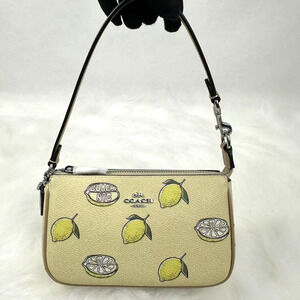 Coach Nolita 19 With Lemon Print Wristlet/Shoulder In Canvas/Yellow CAL26 NWT